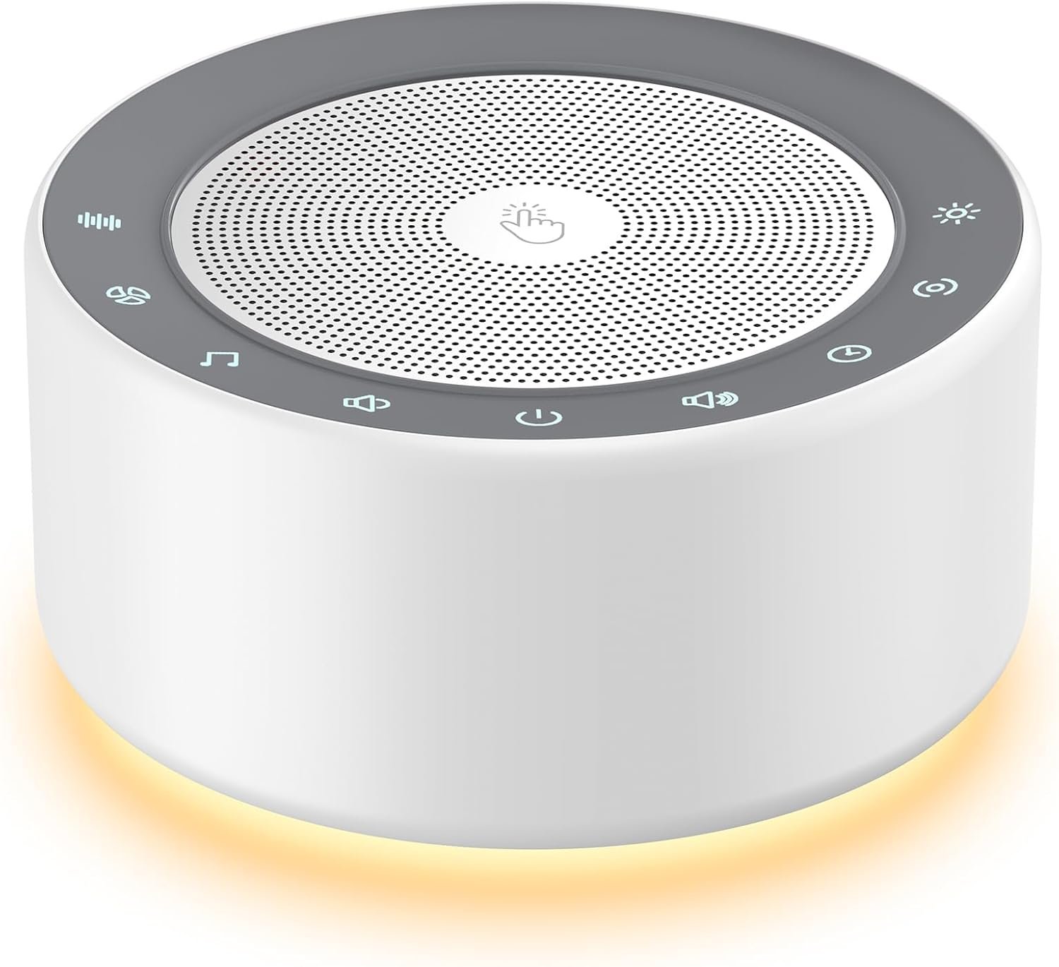 Kipcush White Noise Machine for Baby & Adults, 30 Soothing Sounds, Soft Non-Glare Nursery Lamp, 8 Color Night Lights, Memory Function & Up to 8-Hour Timer for Sleep and Relaxation