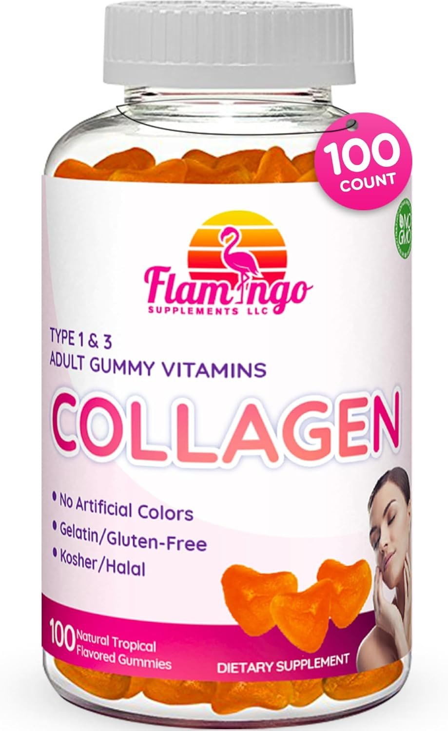Collagen Gummies- Natural Marine Collagen for Women, and Men- Collagen Supplements for Skin Hair, Nails- Hydrolyzed Type 2 & 1 3- Replace Pills and Powders – No Gelatin, Kosher, Halal- 100 Ct.