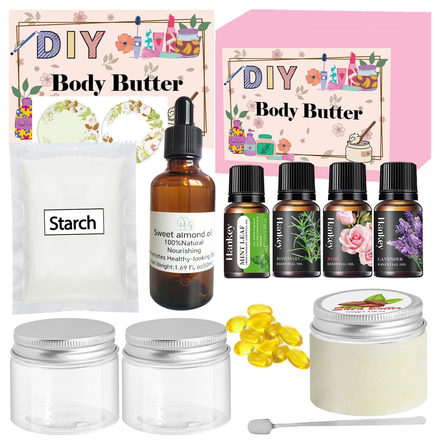 Body Butter Making Kit- Shea Butter Lotion Making Kit, DIY Crafts for Adults, Organic Shea Butter Natural Whipped Body Butter Maker Skin Care Gifts for Women