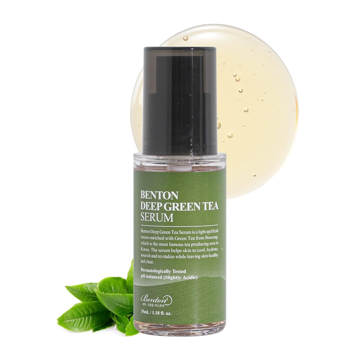 BENTON Deep Green Tea Serum 30ml (1.01 fl.oz.)_new – Nourishing & Hydrating Facial Serum for Oily and Sensitive Skin, Skin Soothing