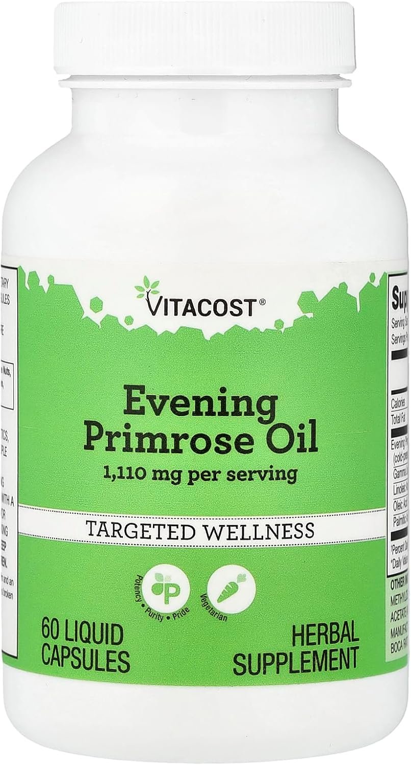 Vitacost Evening Primrose Oil, 60 Liquid Capsules
