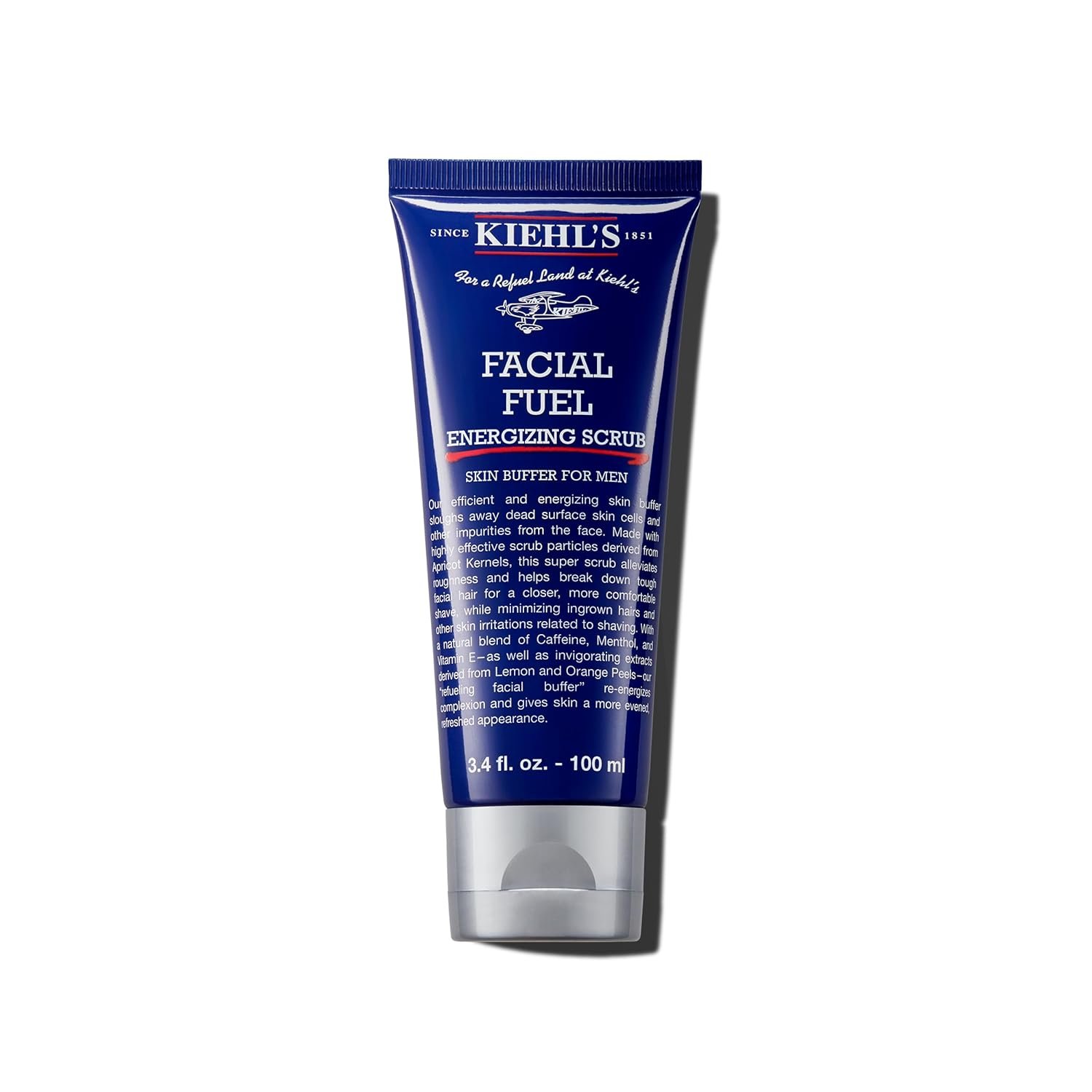 Kiehl’s Facial Fuel Exfoliating Face Scrub, Facial Cleanser for Men, Smooths Skin & Removes Dead Skin, Dirt & Oil, Helps Soften Tough Facial Hair, with Caffeine, Menthol, Vitamin E & Citrus Extracts