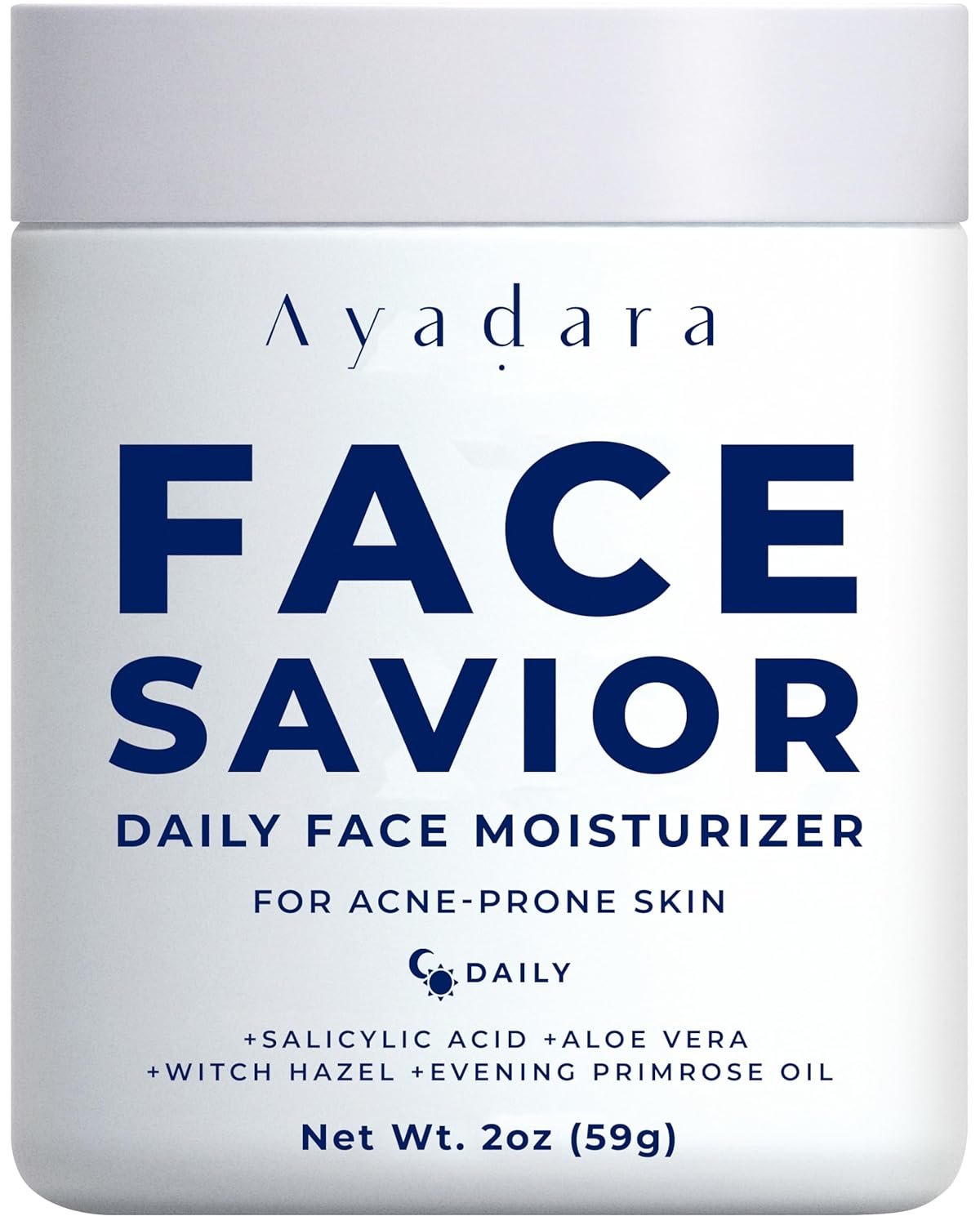 Ayadara Acne Facial Moisturizer, 2 fl oz, Advanced Oil Control Face Moisturizer for Oily Skin, Hydrating Acne Cream & Anti Acne Moisturizer for Face, Powerful Skin Care Regimen for Men & Women
