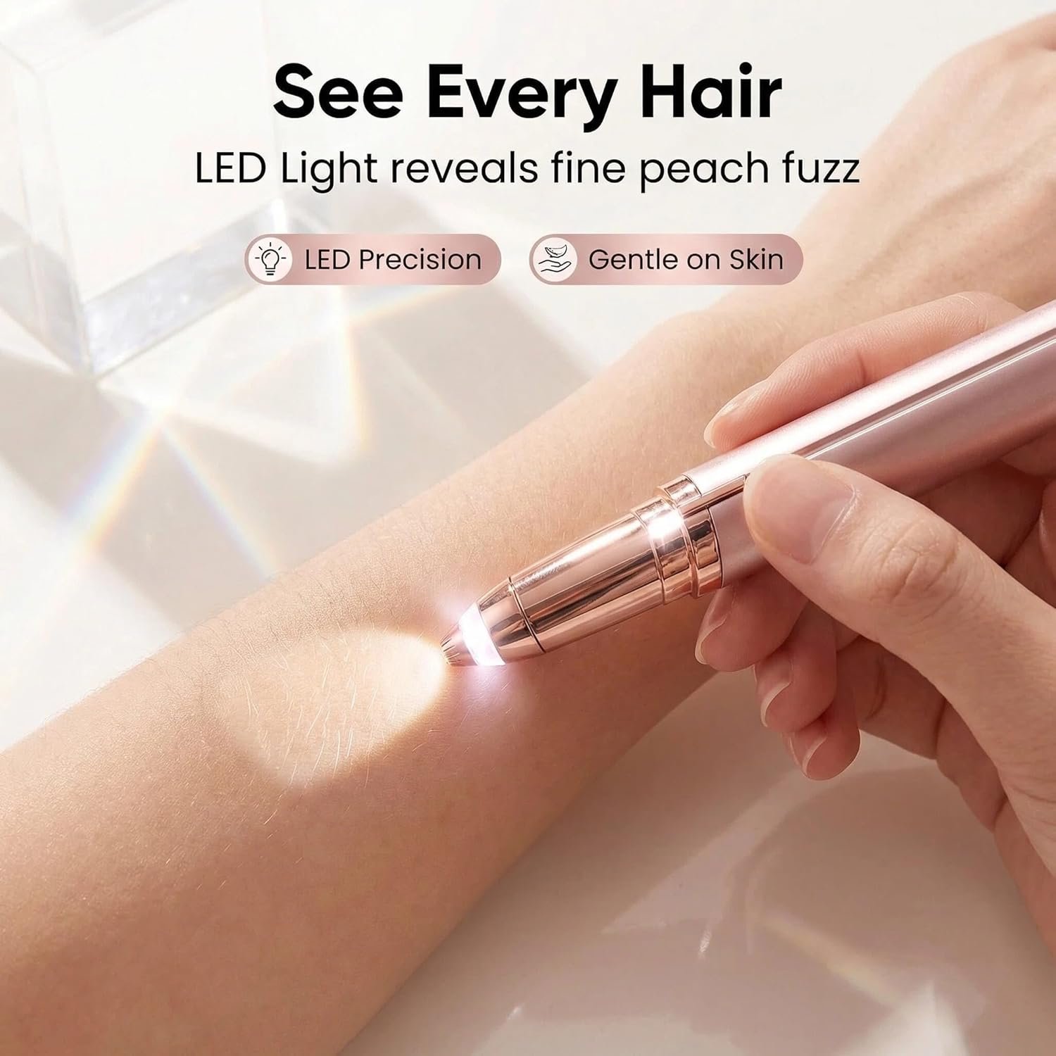 Flawless Touch Electric Eyebrow Razor for Women – Instant, Painless Hair Remover with Built-in LED Light