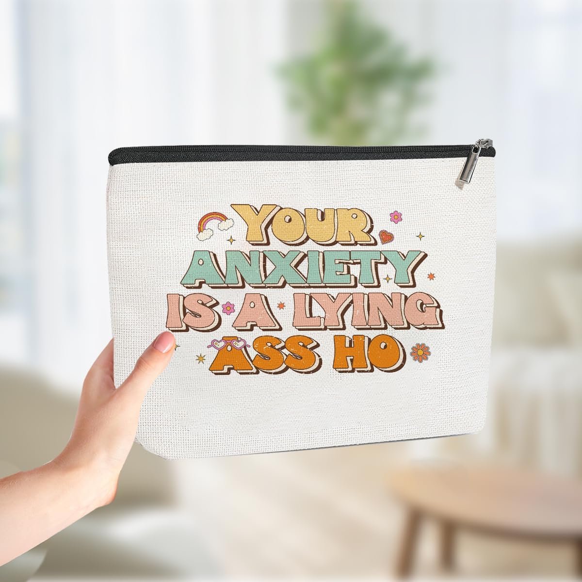 Office Gifts Supplies Mental Health Gifts Makeup Bag Motivational Gift Travel Cosmetic Bag Gift for Coworkers Women Leader Mother Employee Sister Skincare Bags for Boss Nurses Day Birthday