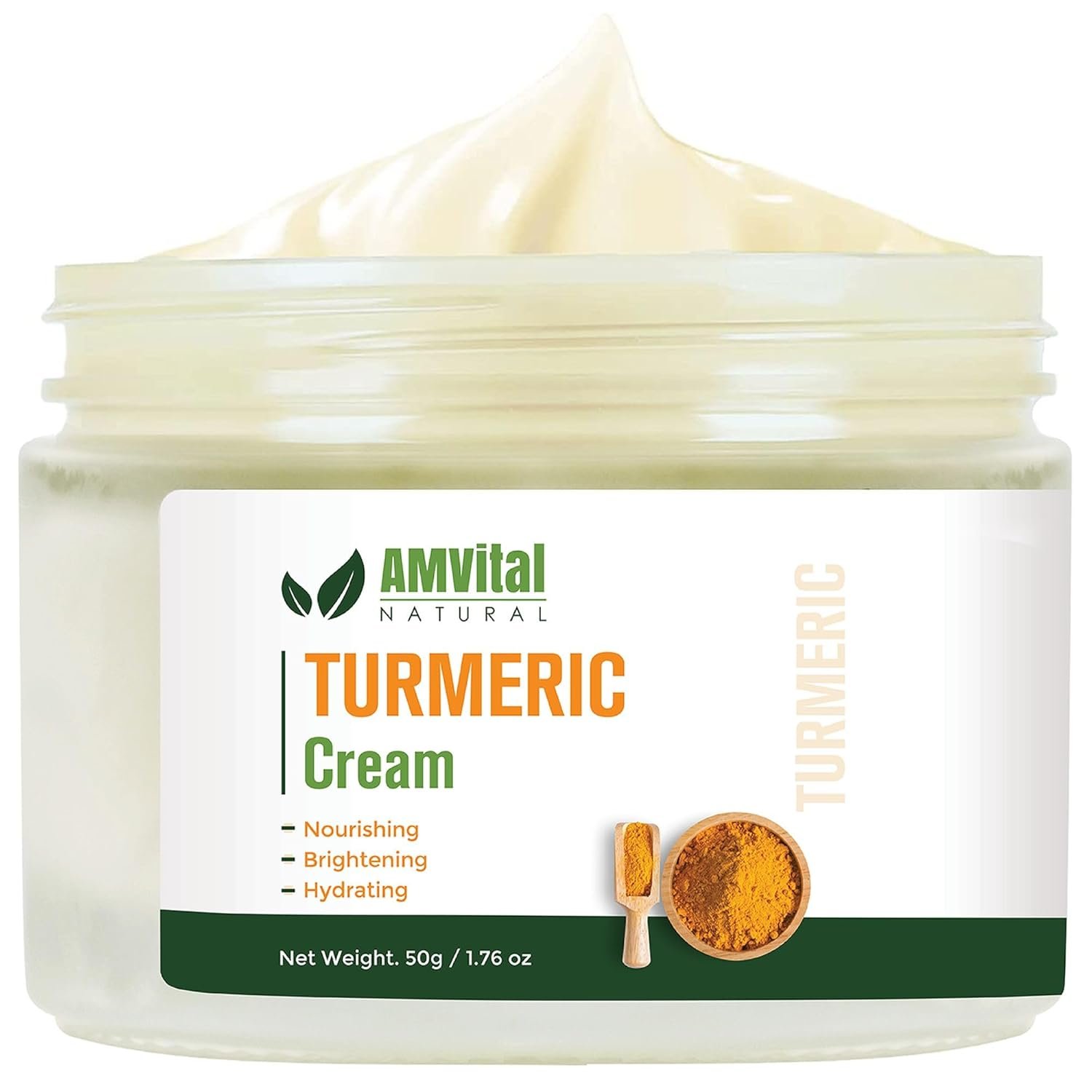 AMVital Turmeric Cream – Natural Cream for Face With Turmeric and Plant-Based Ingredients – Lightweight and Smooth Suitable for All Skin Types