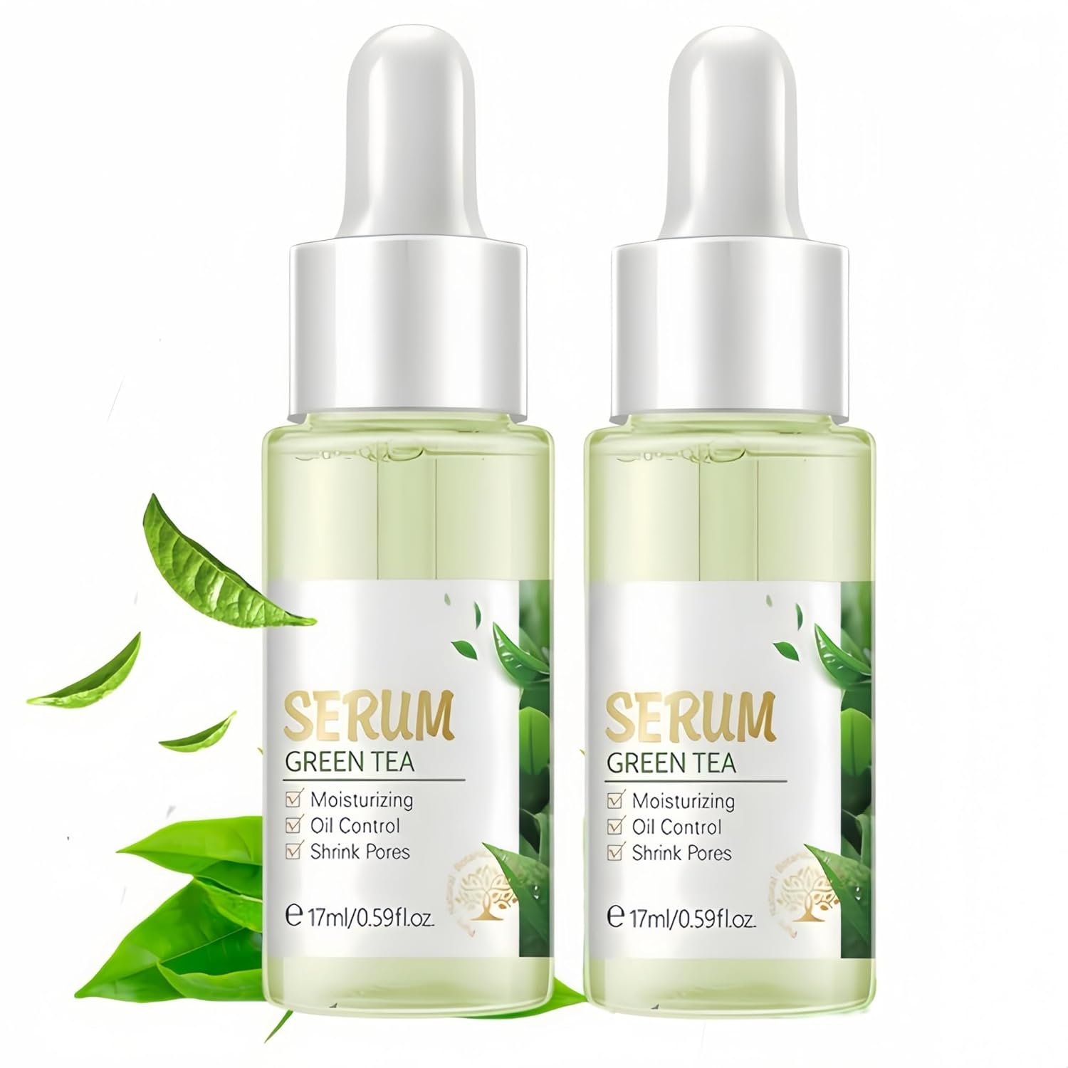 Natural Green Tea Facial Toner & Serum – Anti-Aging, Anti-Wrinkle, Moisturizing & Soothing for Dry Skin – Balances Oil, Reduces Acne, Refines Pores (Travel Size) (2)