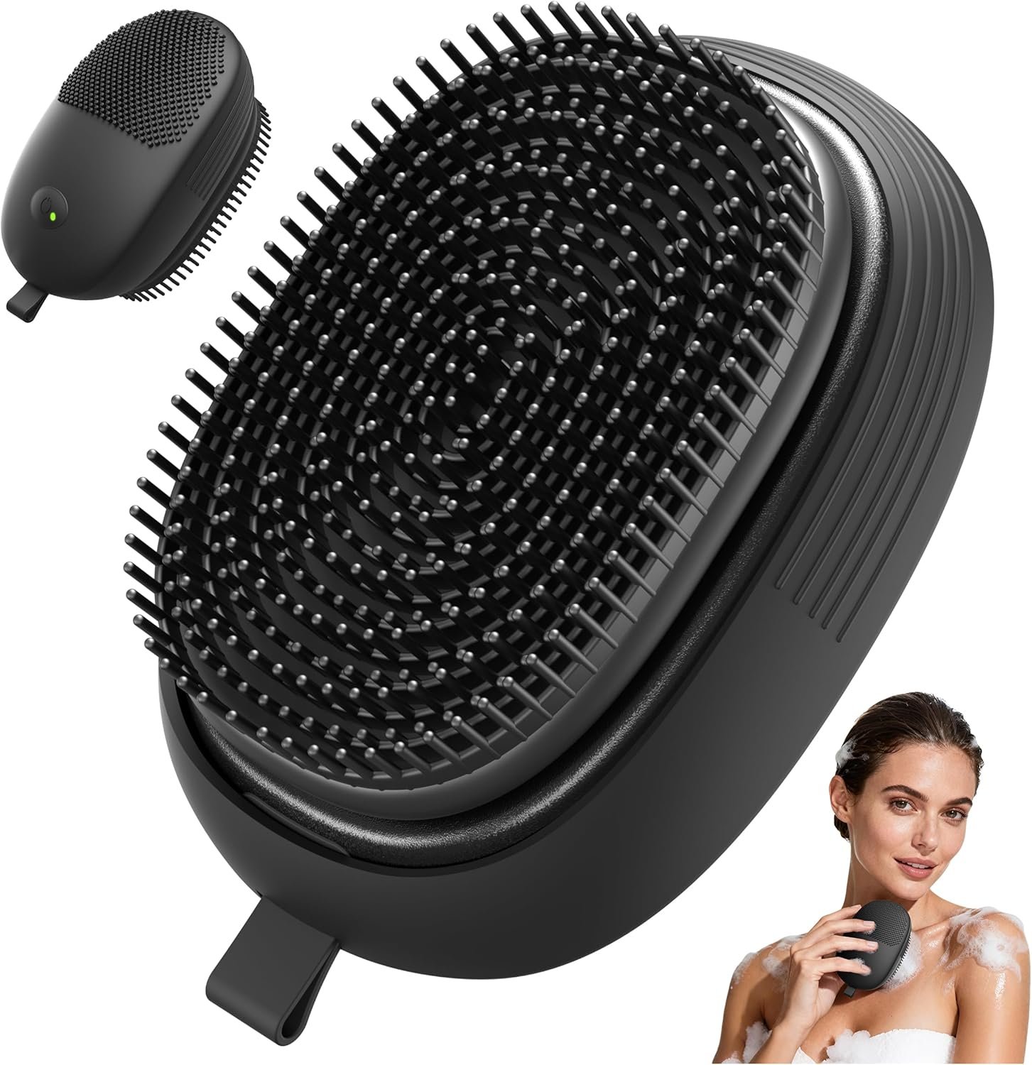 Electric Sonic Body Scrubber – Food-Grade Soft Silicone Shower Brush & Loofah Alternative, Gentle Exfoliating & Deep Cleaning, Removes Dry Skin, Boosts Circulation & Revives Skin Glow