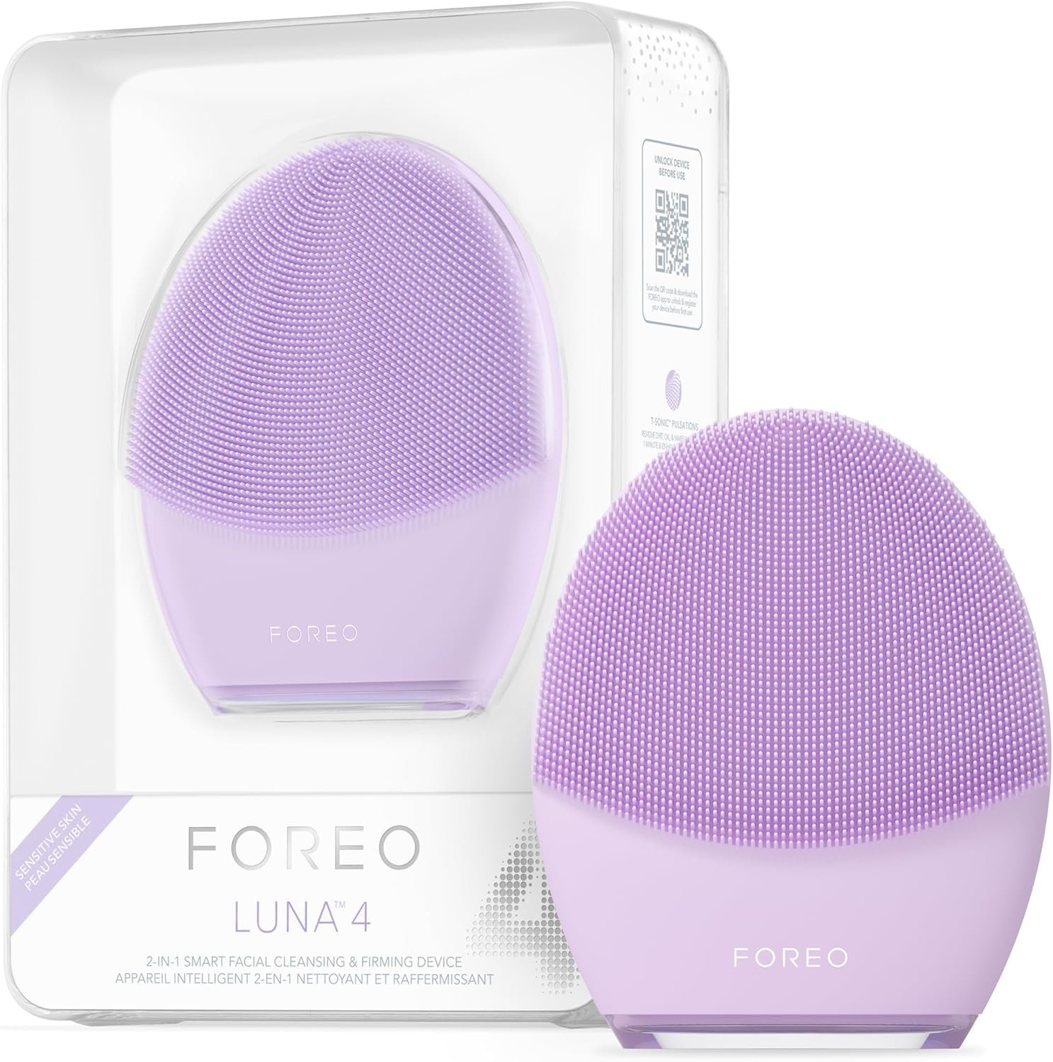 FOREO LUNA 4 Face Cleansing Brush – Firming Face Massager – Anti Aging Care – Enhances Absorption – Simple Skin Care Tools – Sensitive Skin