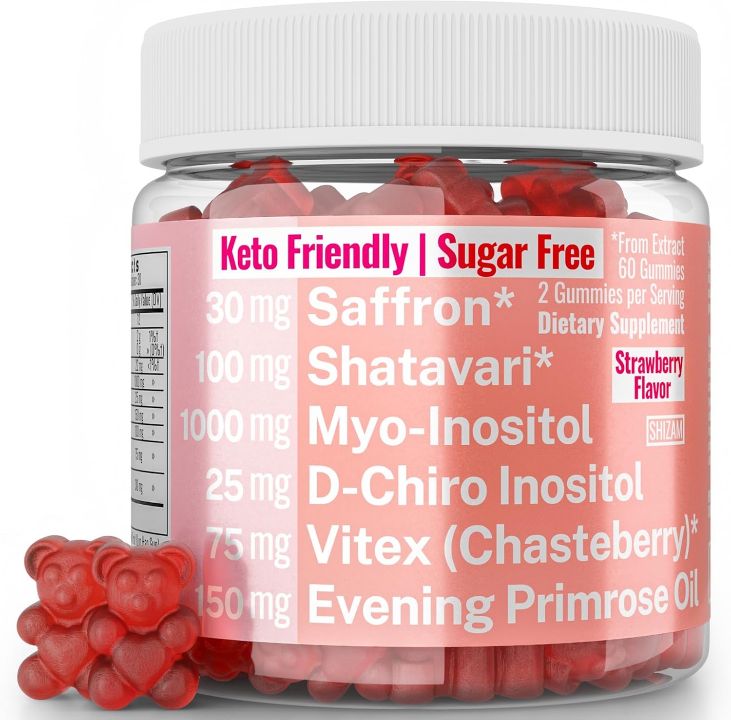 Evening Primrose Oil Vitex Chaste Tree Berry Saffron Threads Extract Shatavari Root Myo-Inositol & D-Chiro Inositol Gummies for Women Capsules Power Supplement Alt Organic Chasteberry Herb Myoinositol